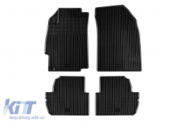 Specific rubber mats suitable for Chevrolet Spark after 2010, Spark after 2013, 4-piece set, black color-image-6248638