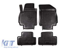 Specific rubber mats suitable for Chevrolet Orlando 2010-2018, 4-piece set, black color - ABFMC6016429