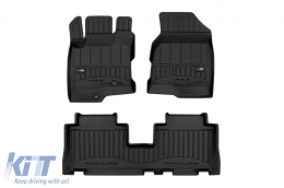 image-2-Specific rubber mats suitable for Chevrolet Captiva 2006-2015, 3-piece set, black color, with 24-month warranty from Frogum 3D ProLine series.