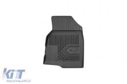 Specific rubber mats suitable for Chevrolet Captiva 2006-2015, 3-piece set, black color-image-6226648