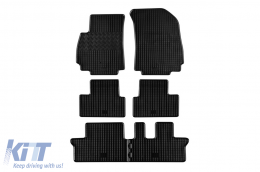 Specific rubber mats suitable for Chevrolet Orlando after 2011, 7 seats, 6 parts, black-image-6228619