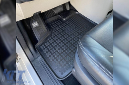 Specific rubber mats suitable for Chrysler Grand Voyager 2005-2011, 7 seats, 5-piece set, black color-image-6216760