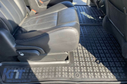 Specific rubber mats suitable for Chrysler Grand Voyager 2005-2011, 7 seats, 5-piece set, black color-image-6216763
