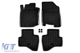 Specific rubber mats suitable for Citroen C1 2008-2014, Peugeot 107, Toyota Aygo 2005-2014, 4-piece set, black color - ABFMC6016207