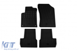 Specific rubber mats suitable for Citroen C3, DS3 2010-2016, 4-piece set, black color-image-6248302