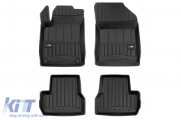Specific rubber mats suitable for Citroen C3 II 2009-2016, 4-piece set, black color, with 24-month warranty from Frogum 3D ProLine series.-image-6222645