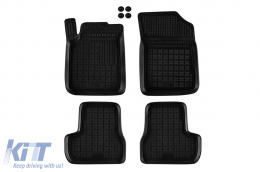 Specific rubber mats suitable for Citroen C3 2009-2016, 4-piece set, black color-image-6214885