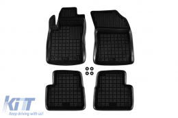 Specific rubber mats suitable for Citroen C3 2016-2024, 4-piece set, black color - ABFMC6016220