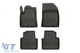 Specific rubber mats suitable for Citroen C3 Aircross II after 2017, 4-piece set, black color, with 24-month warranty-image-6221349