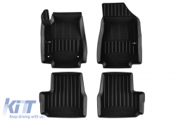 Specific rubber mats suitable for Citroen C3 hatchback after 2024, 4-piece set, black color, with 24-month warranty - ABFMC6018058