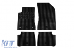 Specific rubber mats suitable for Citroen C3 2017-2022, after 2022, 4-piece set, black color-image-6249569