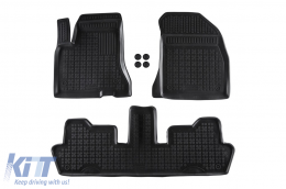 Specific rubber mats suitable for Citroen C4 Picasso, C4 Grand Picasso 2006-2013, 3-piece set, black color - ABFMC6016206