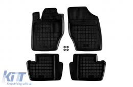 Specific rubber mats suitable for Citroen C4 2004-2010, C4 2010-2017, Peugeot 307 2001-2007, 4-piece set, black color - ABFMC6016212
