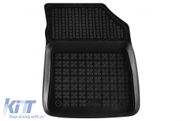 Specific rubber mats suitable for Citroen C4 Picasso, Grand Picasso 2013-2018, Spacetourer after 2018, 3-piece set, black color-image-6214934
