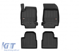 Specific rubber mats suitable for Citroen C4, Peugeot 2008 after 2019, 4-piece set, black color, with 24-month warranty from Frogum 3D ProLine series. - ABFMC6017703