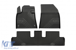 Specific rubber mats suitable for Citroen C4 Picasso 2013-2019, 3-piece set, black color - ABFMC6018435