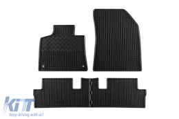 Specific rubber mats suitable for Citroen C4 Picasso after 2013, 5 seats, 4-piece set, black color-image-6228507