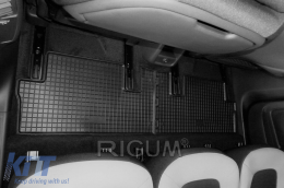 Specific rubber mats suitable for Citroen C4 Picasso after 2013, 5 seats, 4-piece set, black color-image-6228512