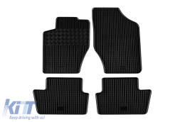 Specific rubber mats suitable for Citroen C4 2010-2018, DS4 2010-2018, 4-piece set, black color-image-6248319