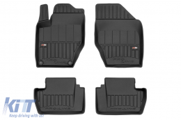 Specific rubber mats suitable for Citroen DS4 2011-2015, 4-piece set, black color, with 24-month warranty from Frogum 3D ProLine series.-image-6223245