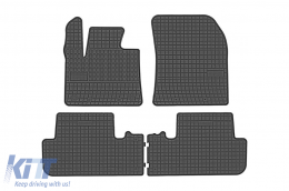 Specific rubber mats suitable for Citroen DS7 after 2017, 4-piece set, black color - ABFMC6019258