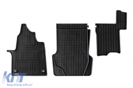 Specific rubber mats suitable for Citroen Jumpy, Spacetourer, Toyota Proace, Proace Verso, Peugeot Expert, Traveller after 2016, 3-piece set, black color-image-6250310