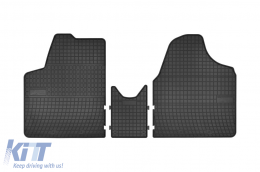 Specific rubber mats suitable for Citroen Jumpy, Peugeot Expert, Fiat Scudo after 2006, Toyota Proace after 2013, 3-piece set, black color - ABFMC6023895