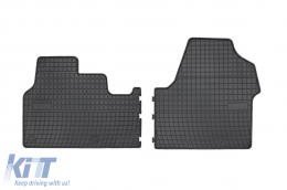 Specific rubber mats suitable for Citroen Jumpy, Fiat Scudo, Peugeot Expert, Toyota ProAce after 2016, Opel Vivaro after 2019, 2-piece set, black color from Frogum El Toro series-image-6250997