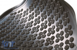 Specific rubber mats suitable for Citroen Berlingo, Peugeot Partner 2008-2018, 3-piece set, black color-image-6214879