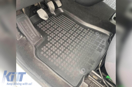 Specific rubber mats suitable for Citroen Berlingo, Peugeot Partner 2008-2018, 3-piece set, black color-image-6214881