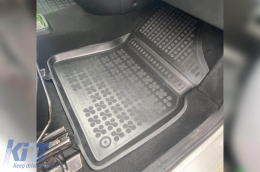 Specific rubber mats suitable for Citroen Berlingo, Peugeot Partner 2008-2018, 3-piece set, black color-image-6214882