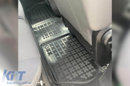 Specific rubber mats suitable for Citroen Berlingo, Peugeot Partner 2008-2018, 3-piece set, black color-image-6214883