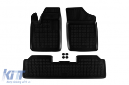 Specific rubber mats suitable for Citroen Berlingo, Peugeot Partner 1996-2010, 3-piece set, black color - ABFMC6016211