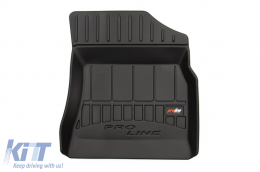 Specific rubber mats suitable for Citroen Berlingo, Peugeot Partner 2008-2018, 3-piece set, black color, with 24-month warranty-image-6220821