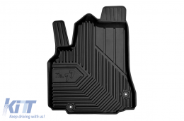 Specific rubber mats suitable for Citroen Berlingo, Peugeot Partner 2008-2019, 3-piece set, black color-image-6226592