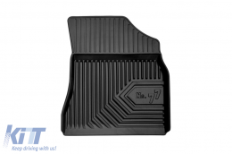 Specific rubber mats suitable for Citroen Berlingo, Peugeot Partner 2008-2019, 3-piece set, black color-image-6226593