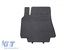 Specific rubber mats suitable for Citroen Berlingo, Peugeot Partner 2008-2018, 3-piece set, black color-image-6227750