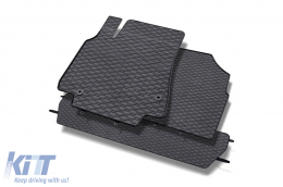 Specific rubber mats suitable for Citroen Berlingo, Peugeot Partner 2008-2018, 3-piece set, black color-image-6227753