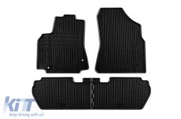 Specific rubber mats suitable for Citroen Berlingo, Peugeot Partner 2008-2018 with 5 seats, 4-piece set, black color - ABFMC6018736