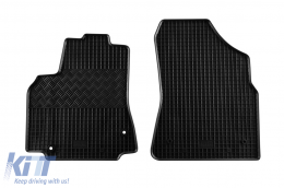 Specific rubber mats suitable for Citroen Berlingo, Peugeot Partner 2008-2018 with 5 seats, 4-piece set, black color-image-6228497
