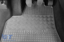 Specific rubber mats suitable for Citroen Berlingo, Peugeot Partner 2008-2018 with 5 seats, 4-piece set, black color-image-6228499