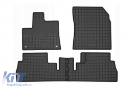 Specific rubber mats suitable for Citroen Berlingo, Peugeot Partner, Opel Combo after 2019, Toyota Proace after 2020, 5 seats, 4-piece set, black color-image-6229066