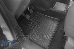 Specific rubber mats suitable for Citroen Berlingo, Peugeot Partner, Opel Combo after 2019, Toyota Proace after 2020, 5 seats, 4-piece set, black color-image-6229070