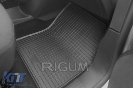 Specific rubber mats suitable for Citroen Berlingo, Peugeot Partner, Opel Combo after 2019, Toyota Proace after 2020, 5 seats, 4-piece set, black color-image-6229071