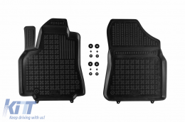 Specific rubber mats suitable for Citroen Berlingo, Peugeot Partner 2008-2018, 2-piece set, black color - ABFMC6022541