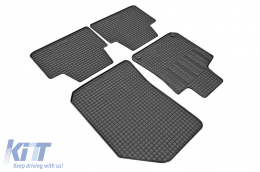 Specific rubber mats suitable for Citroen Berlingo, Peugeot Partner after 2008, 3-piece set, black color - ABFMC6025094