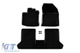Specific rubber mats suitable for Dacia Dokker after 2012, 3-piece set, black color-image-6216664