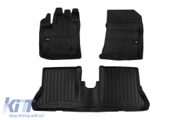 image-66-Specific rubber mats suitable for Dacia Dokker 2012-2021 from Frogum 3D ProLine series, 3-piece set, black color, with 24-month warranty