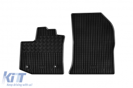 Specific rubber mats suitable for Dacia Dokker after 2013, 2 seats, 2-piece set, black color-image-6249196