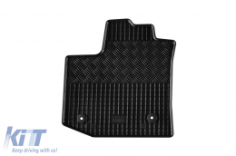 Specific rubber mats suitable for Dacia Dokker after 2013, 2 seats, 2-piece set, black color-image-6249197